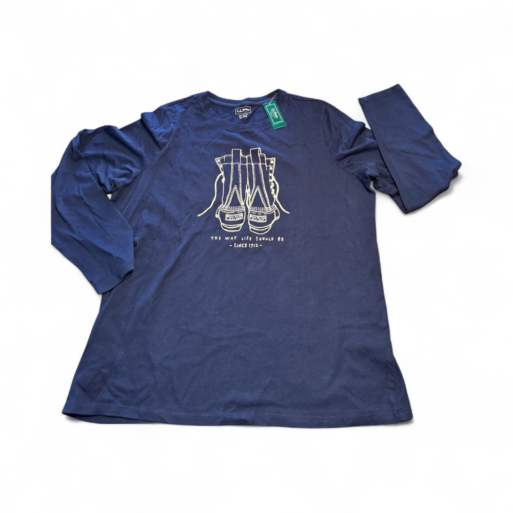 LL unisex Bean Long Sleeve Bean Boot Graphic Shirt Size XL new